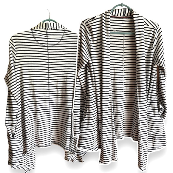 NWT TOMMY HILFIGER Cardigan Womens sz M Blue White stripes NEW - Picture 3 of 10